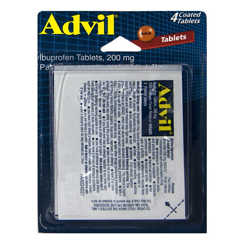 Advil® Ibuprofen Tablets – 4 Count, Case of 36 Packs