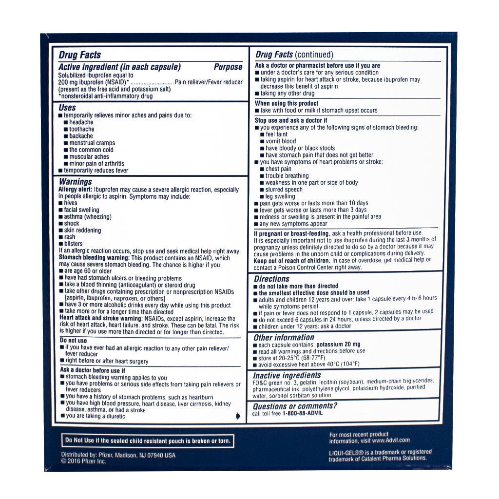 Advil Liqui-gels Minis - Box of 20 wellness vending machine university campuses