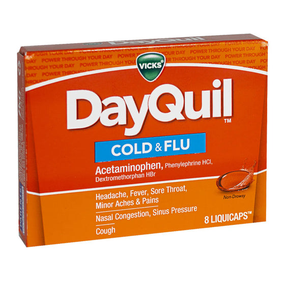 DayQuil® Cold & Flu Relief – 8 Caplets, Case of 36