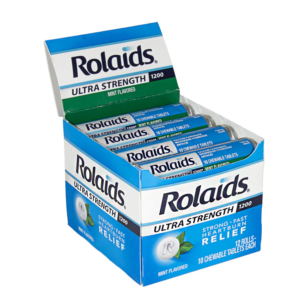 Rolaids® Ultra Strength Antacid Mint Tablets – Roll of 10, Case of 24 Boxes