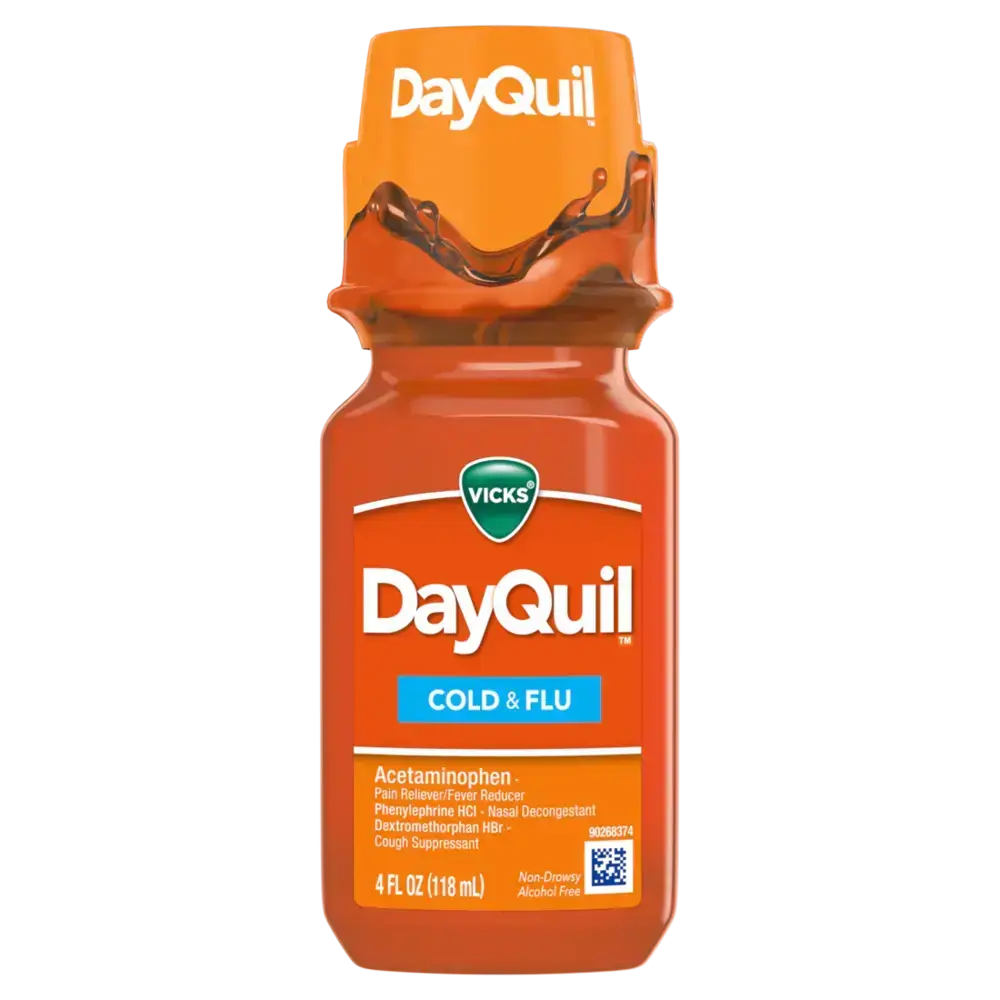 Vicks® DayQuil Cold & Flu Relief– 4 oz Bottle, 16 Bottles per case