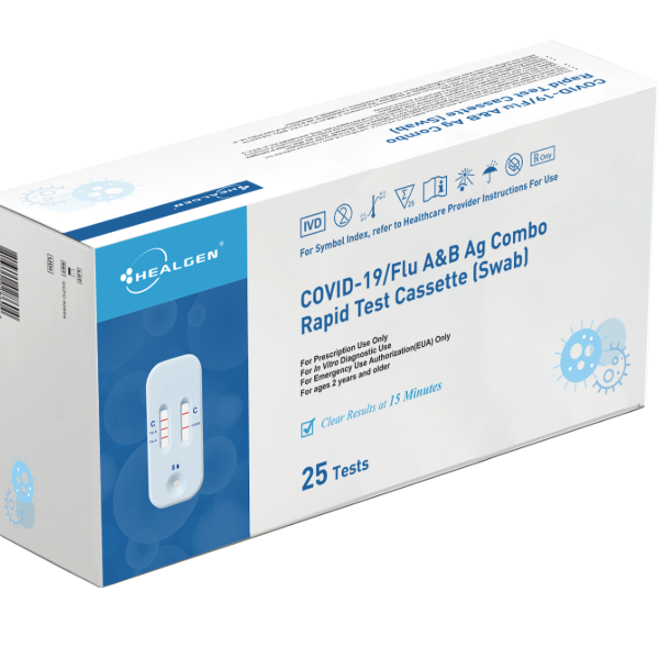 Healgen® COVID-19/Flu A&B Ag Combo Rapid Test Cassette (Swab), Rx Use