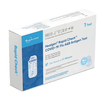 Healgen® Rapid Check® COVID-19/Flu A&B Antigen Test (OTC)