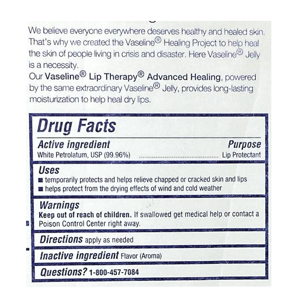 Vaseline Advanced Formula Lip Therapy - 0.35 oz. Tube wellness vending machine university campuses
