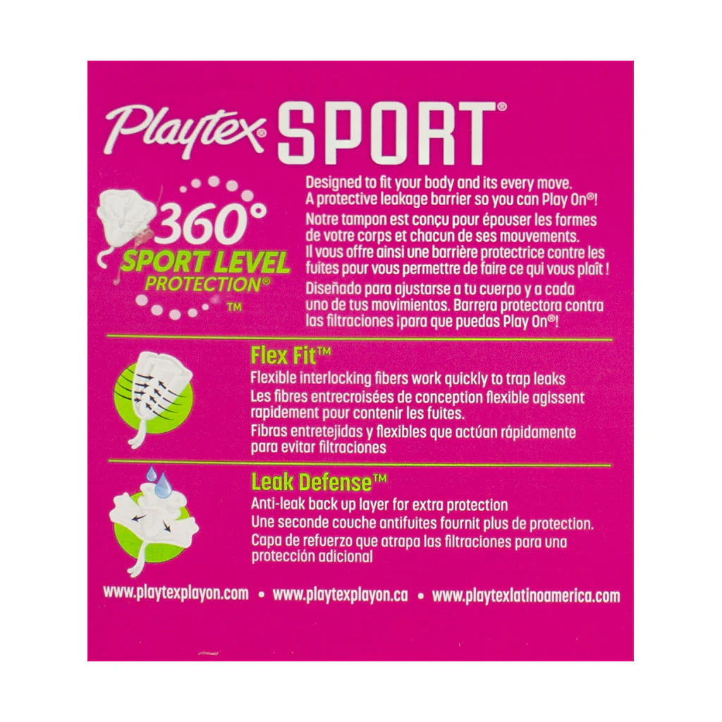 Playtex Sport Regular Tampons 8-count box – fragrance-free menstrual care for college campus dorm wellness vending machines