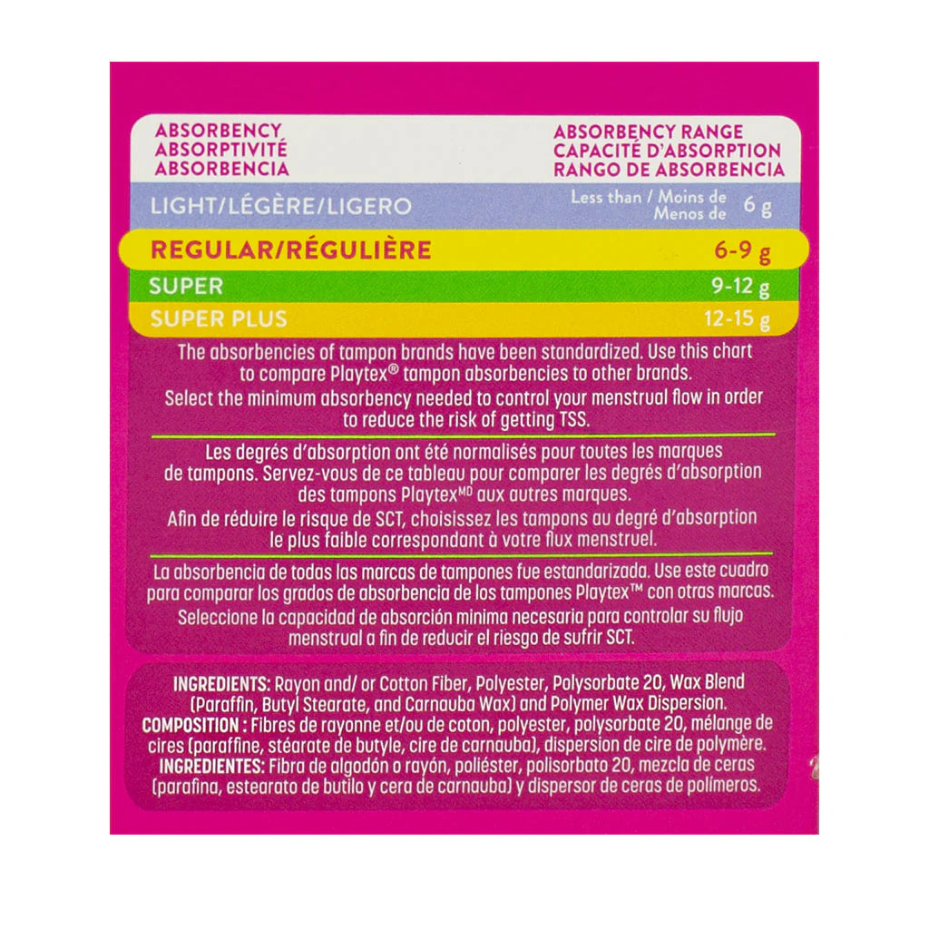 Playtex Sport Regular Tampons 8-count box – fragrance-free menstrual care for college dorm wellness vending machines