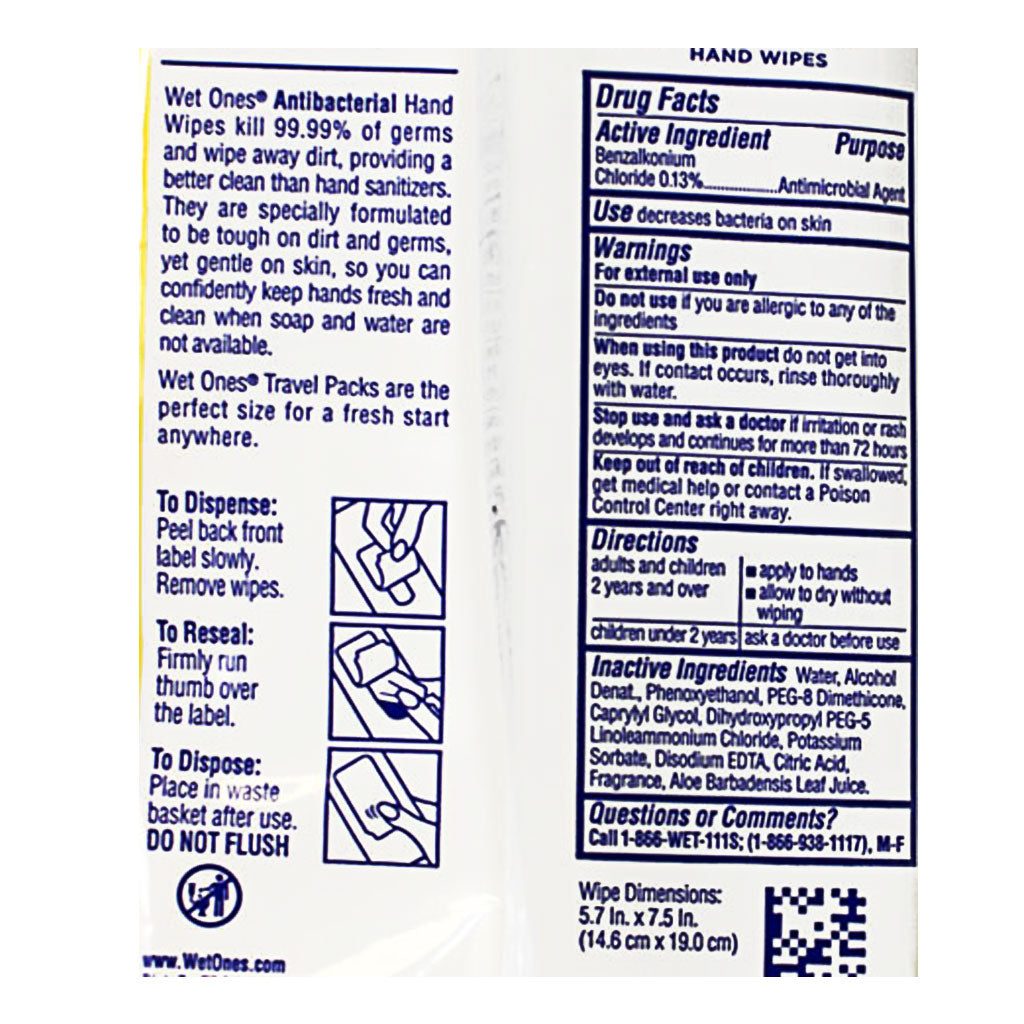 Wet Ones Tropical Splash Antibacterial Wipes - Pack of 20 wellness vending machine university campuses