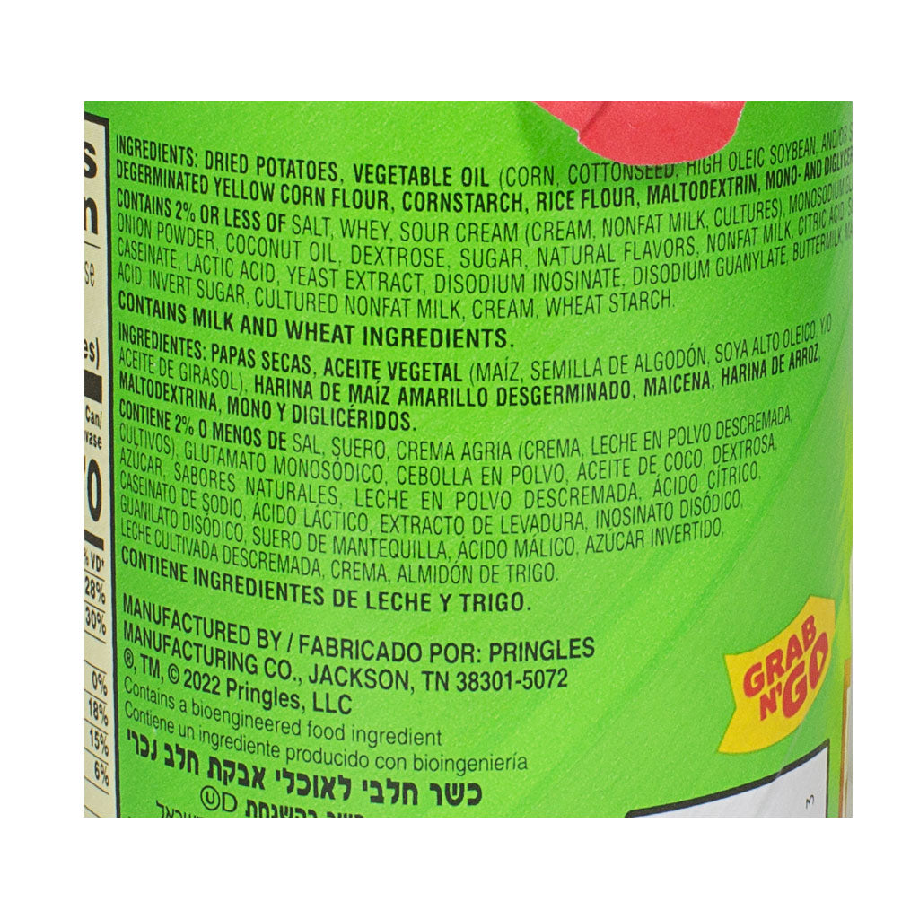 Pringles Sour Cream & Onion Potato Chips- 2.5 oz. wellness vending machine university campuses, workplaces