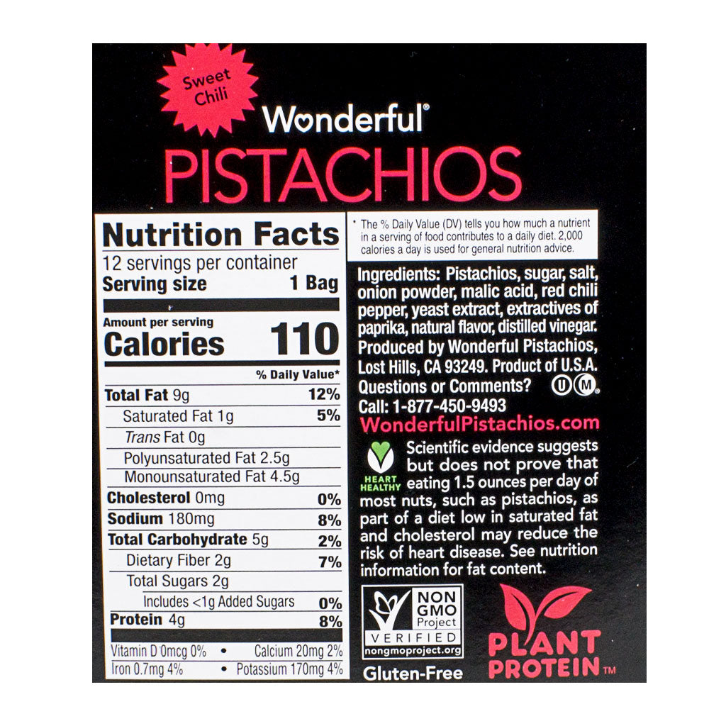 Wonderful Pistachios Sweet Chili - 1.25 oz. wellness vending machine university campuses, workplaces