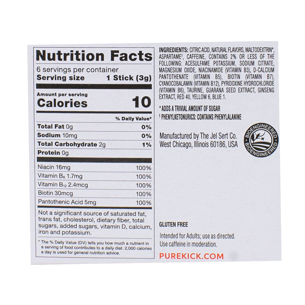 Pure Kick Energy Drink Mix Blood Orange Singles To Go- 6 ct. wellness vending machine university campuses