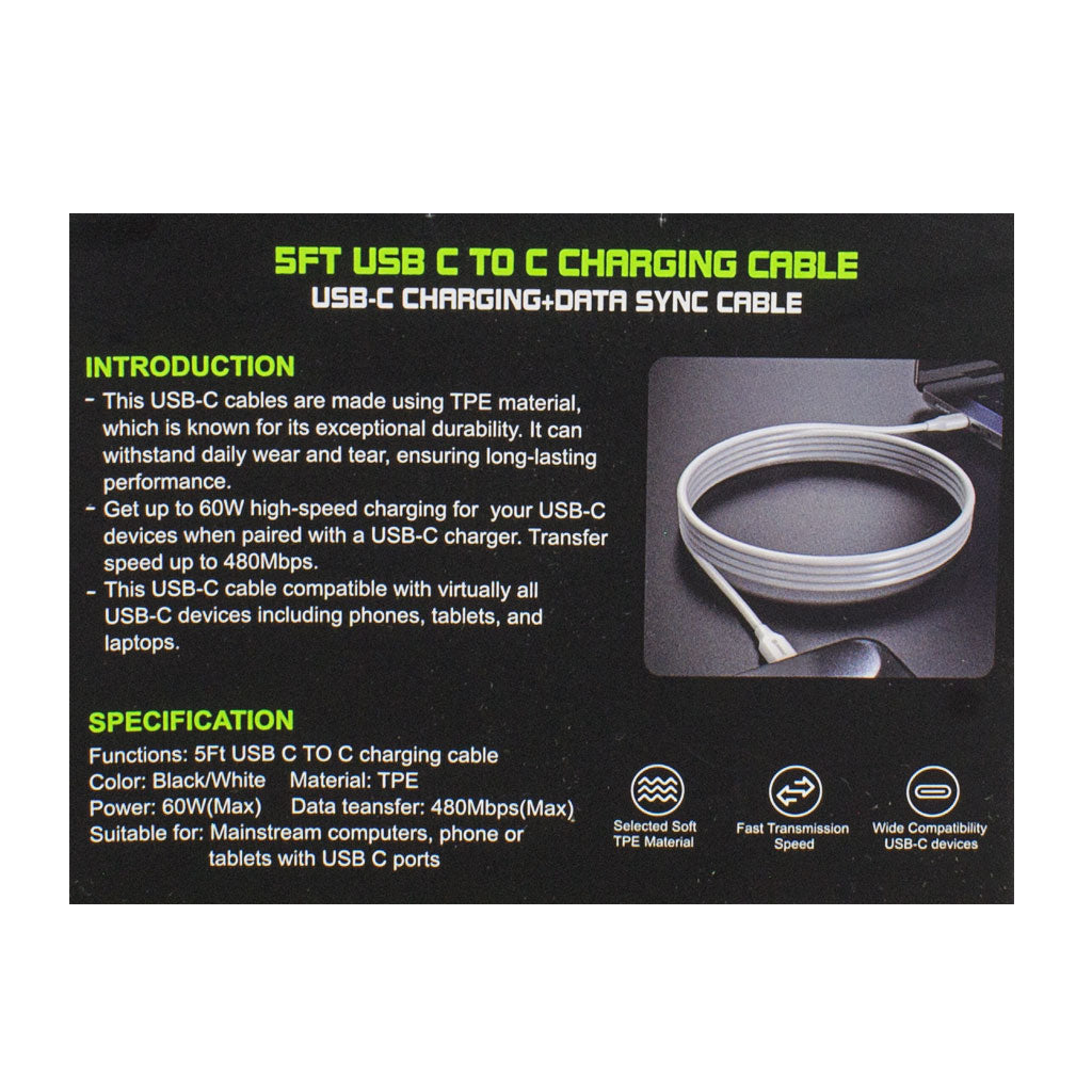 Esoulk Fast Charge USB C to C cable - 5 ft. wellness vending machine university campuses