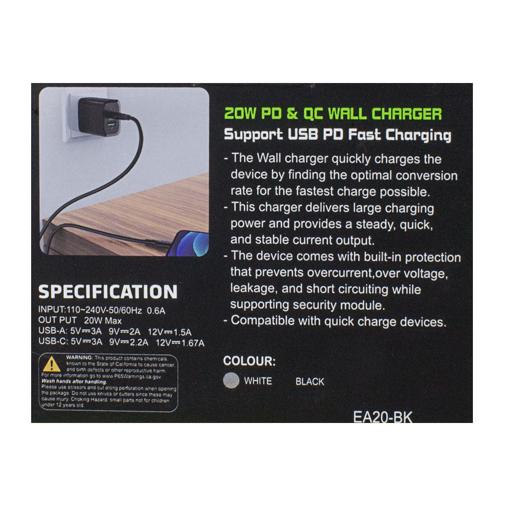 Esoulk PD + QC Wall Charger- 20 W wellness vending machine university campuses