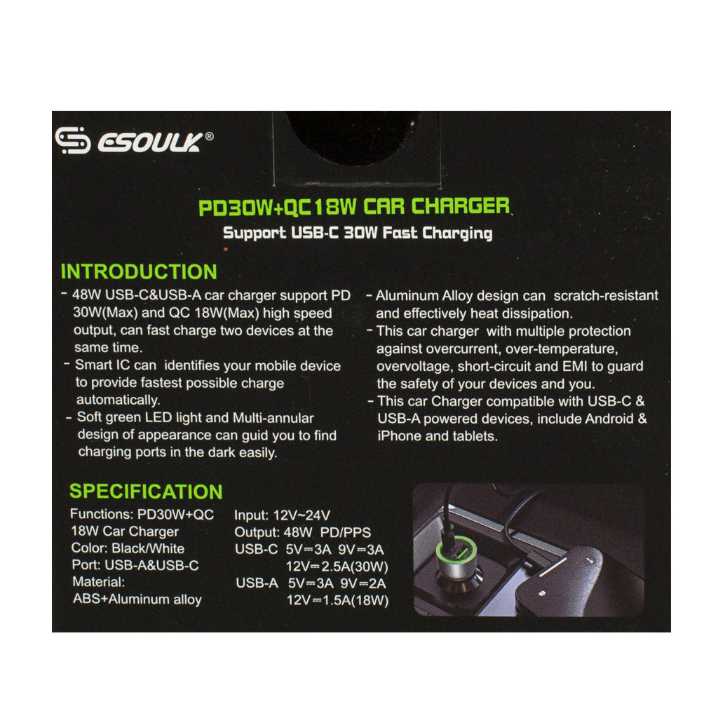 Esoulk Fast Car Dual Charger PD + QC - 48 W wellness vending machine university campuses