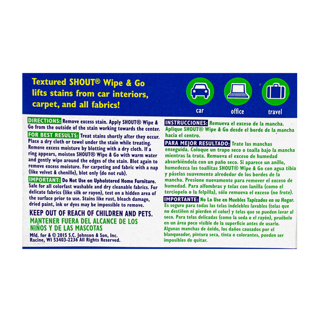 Shout Wipe & Go Instant Stain Remover Wipes - 1 Wipe wellness vending machine university campuses