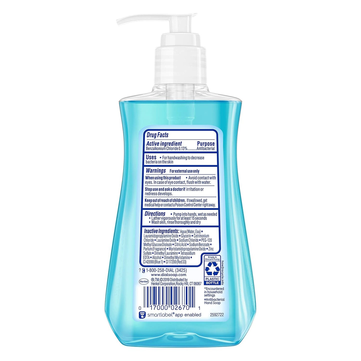 Dial® Antibacterial Liquid Hand Soap Spring Water – 7.5 oz, Pack of 12