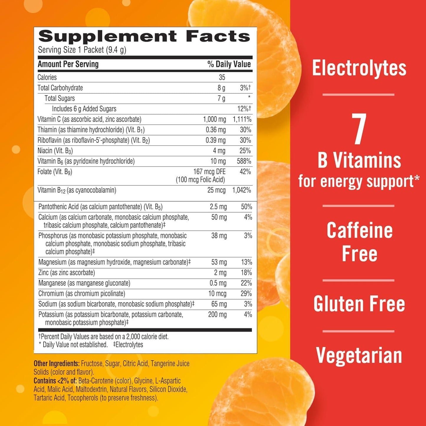 Emergen-C® Vitamin C Supplement Powder – Tangerine Flavor, Box of 360 Packets