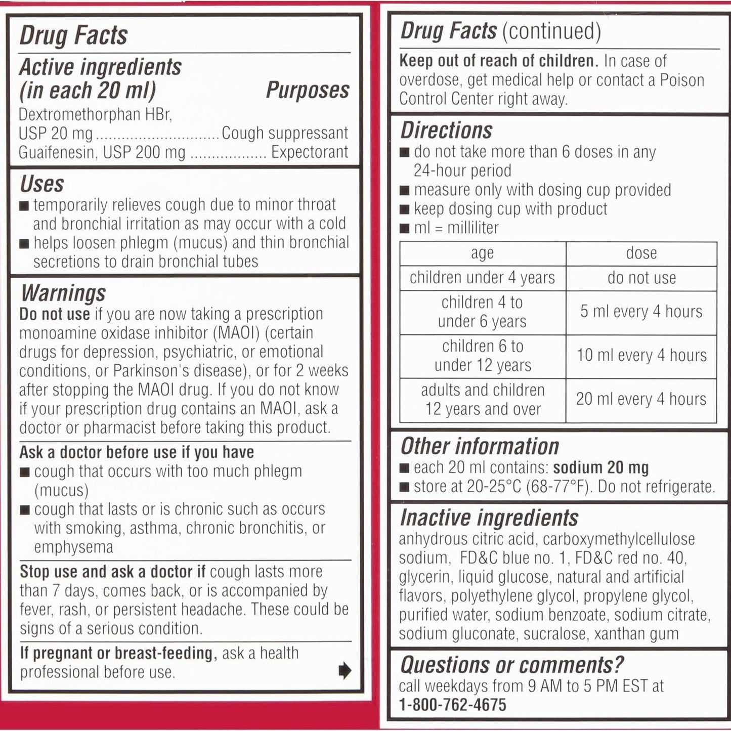 Robitussin® Children’s Cough + Chest Congestion DM, 4 fl oz Bottle