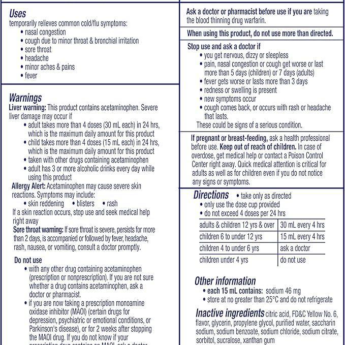 Vicks® DayQuil Cold & Flu Relief– 4 oz Bottle, 16 Bottles per case
