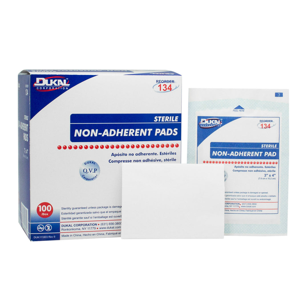 DUKAL Non-Adherent Pads – Sterile, 3" x 4"