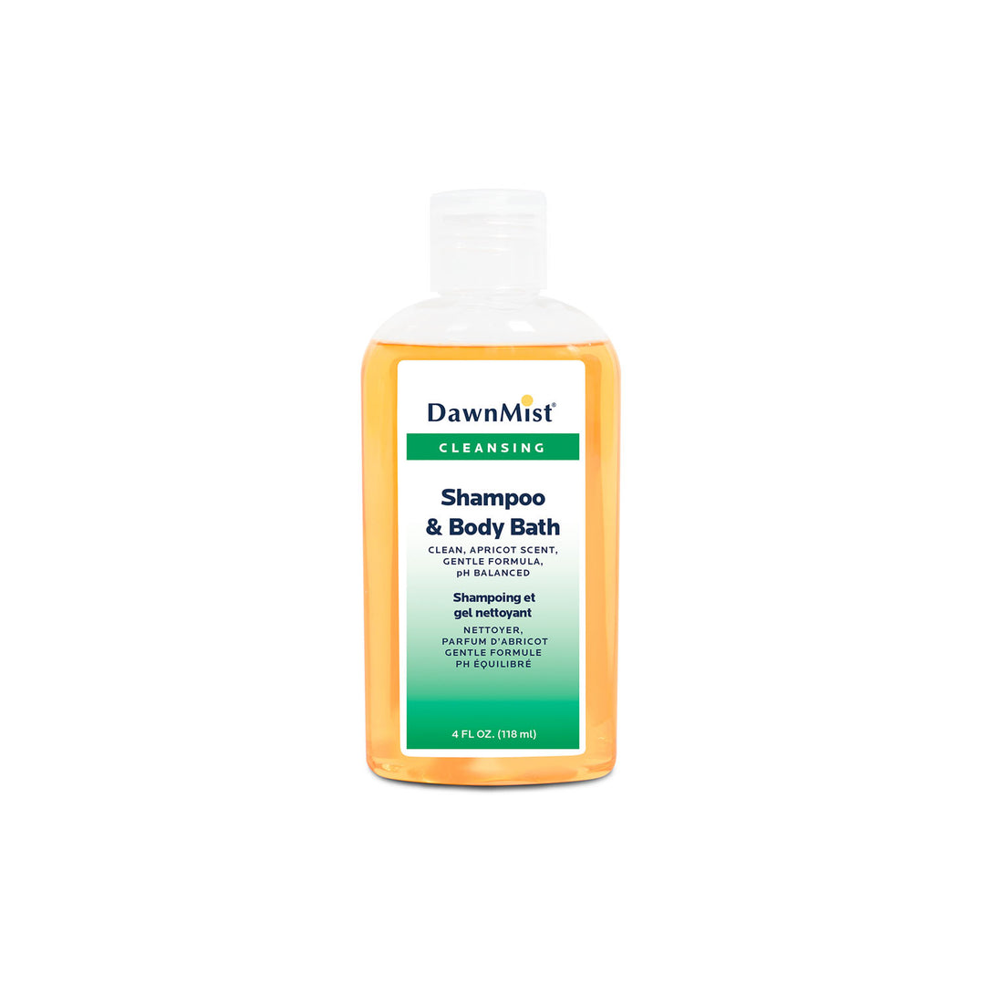 DUKAL Dawnmist Shamposs & Body Wash, Fresh Apricot 4 oz bottle