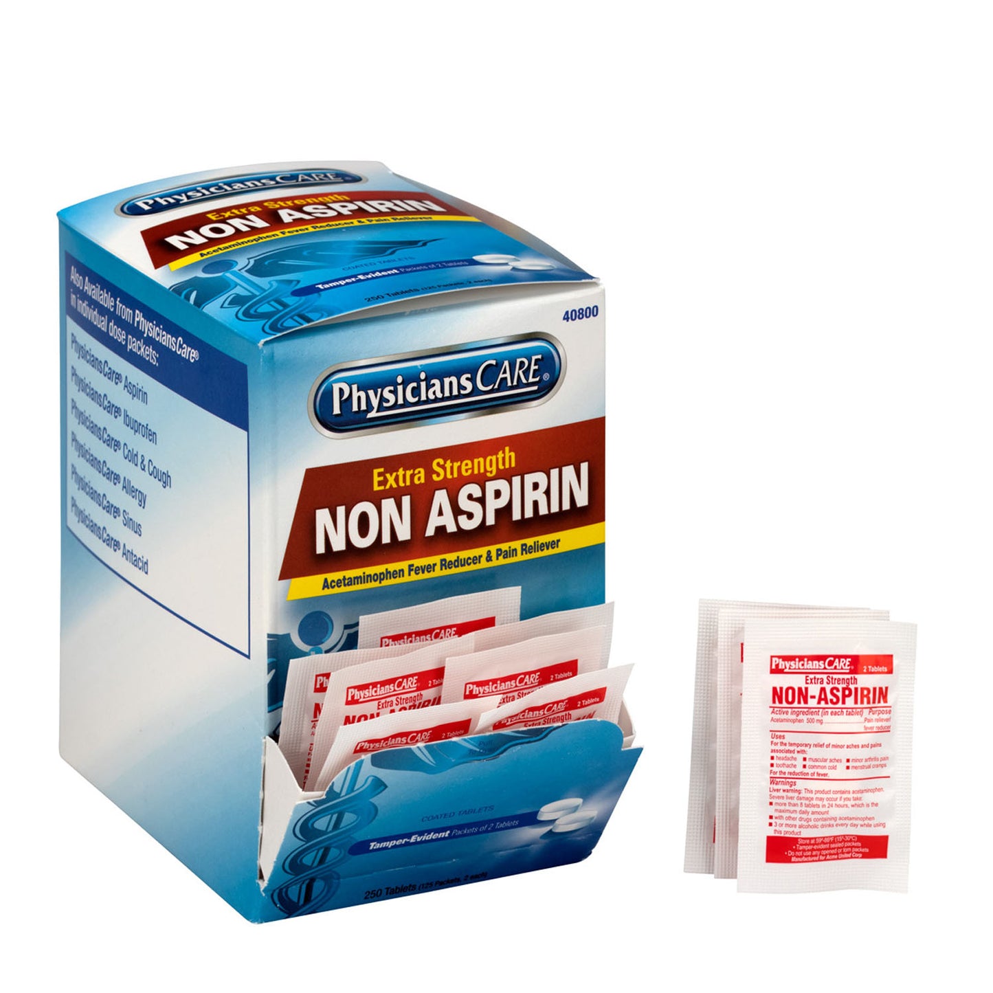 PhysiciansCare® Extra-Strength Non-Aspirin Tablets Comparable to Tylenol® 125/Box