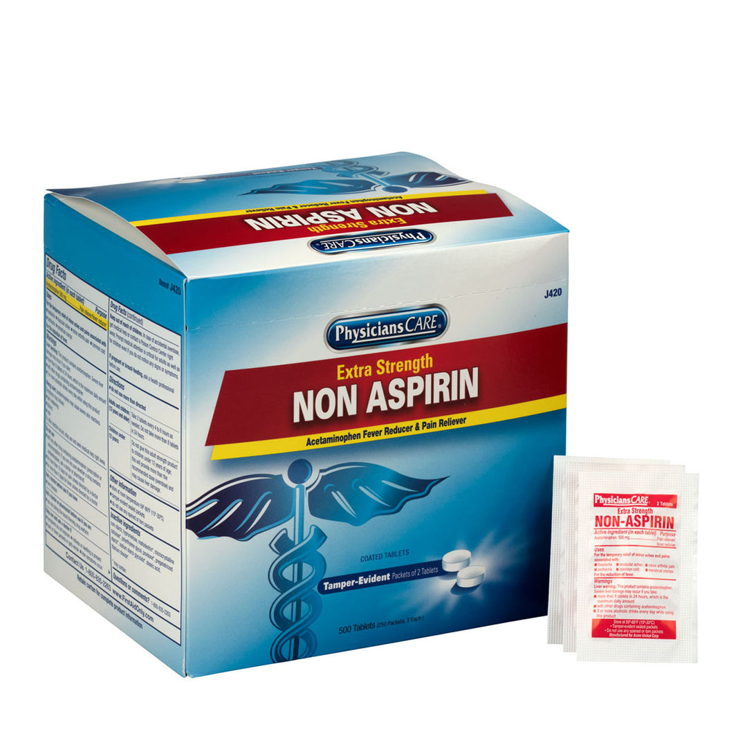 PhysiciansCare® Extra-Strength Non-Aspirin Tablets Comparable to Tylenol® 250/Box