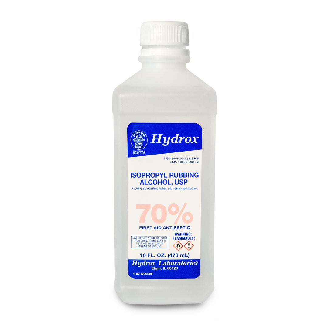 Hydrox Laboratories® Isopropyl Rubbing Alcohol 70% USP – 16 oz Bottle