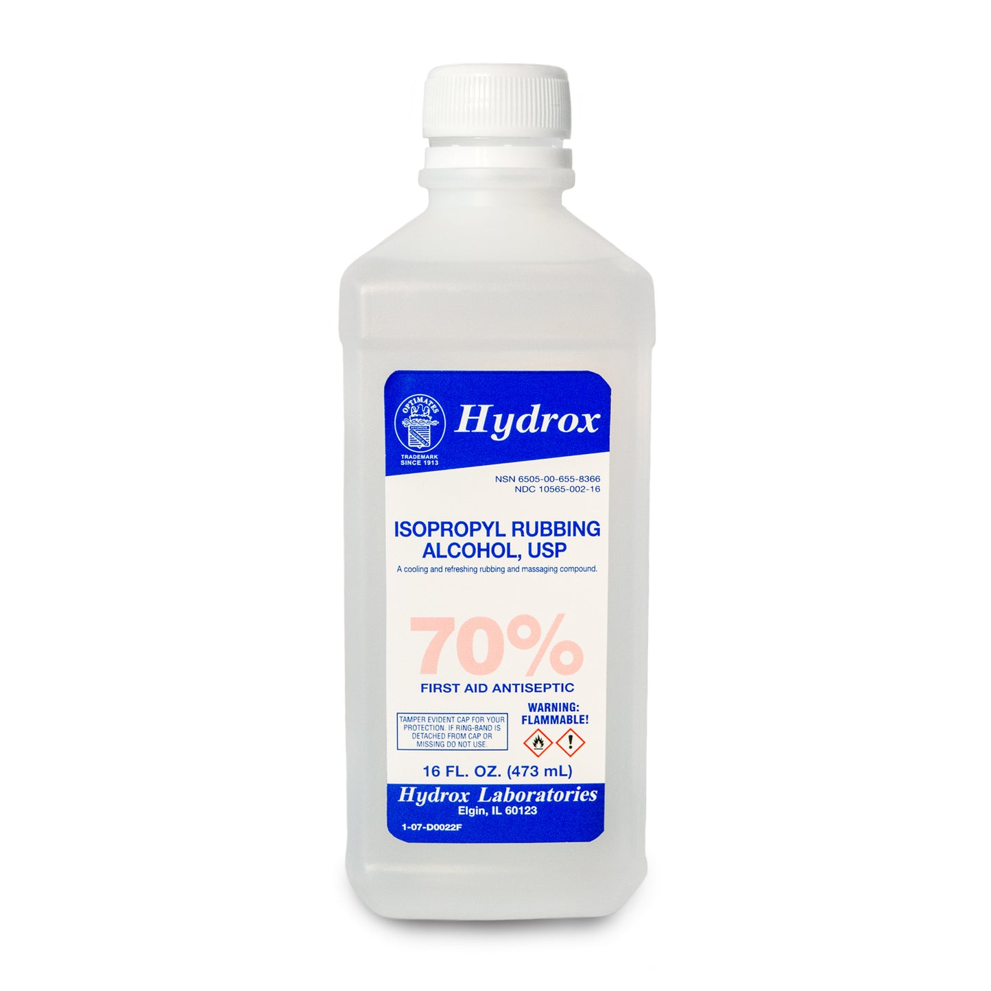 Hydrox Laboratories® Isopropyl Rubbing Alcohol 70% USP – 16 oz Bottle