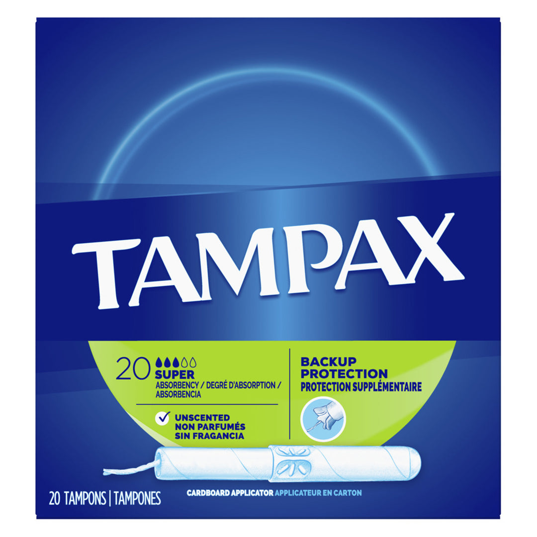Tampax® Super Absorbency Tampons 20 per box, 24 boxes per case