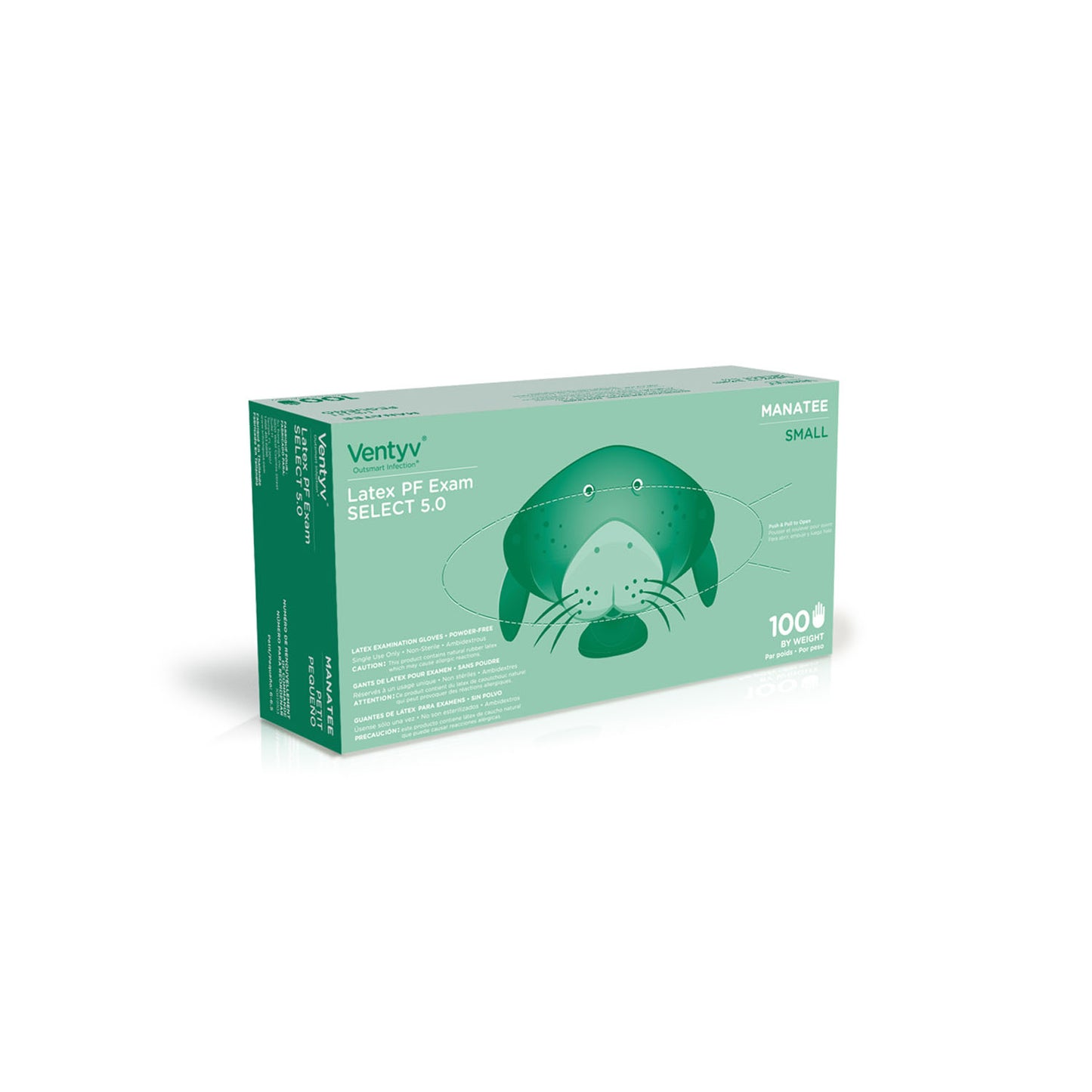 VENTYV® Select 5.0™ Natural Latex Exam Gloves (Manatee) – Case of 10 Boxes