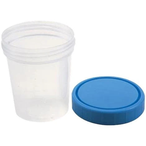 Amsino Urine Specimen Container, Screw On Lid & Label, 4 oz, Sterile
