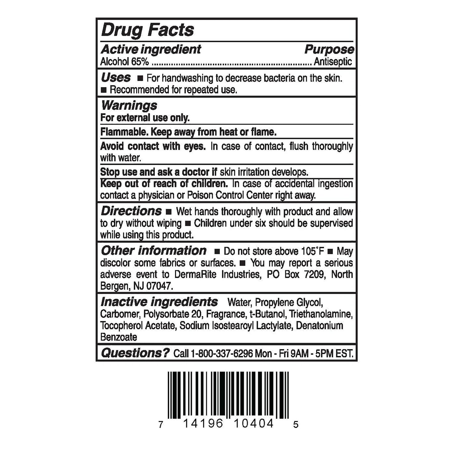 DERMARITE GELRITE® 75 Instant Hand Sanitizer 16 oz Pump Bottle