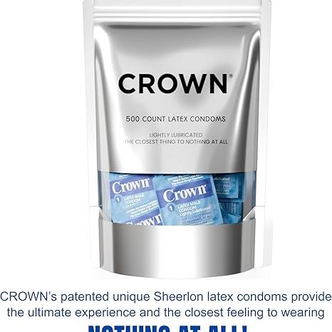 CROWN® Sheerlon™ Ultra-Thin Latex Condoms – 100 Count, Case of 1 Box