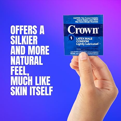 CROWN® Sheerlon™ Ultra-Thin Latex Condoms – 100 Count, Case of 1 Box