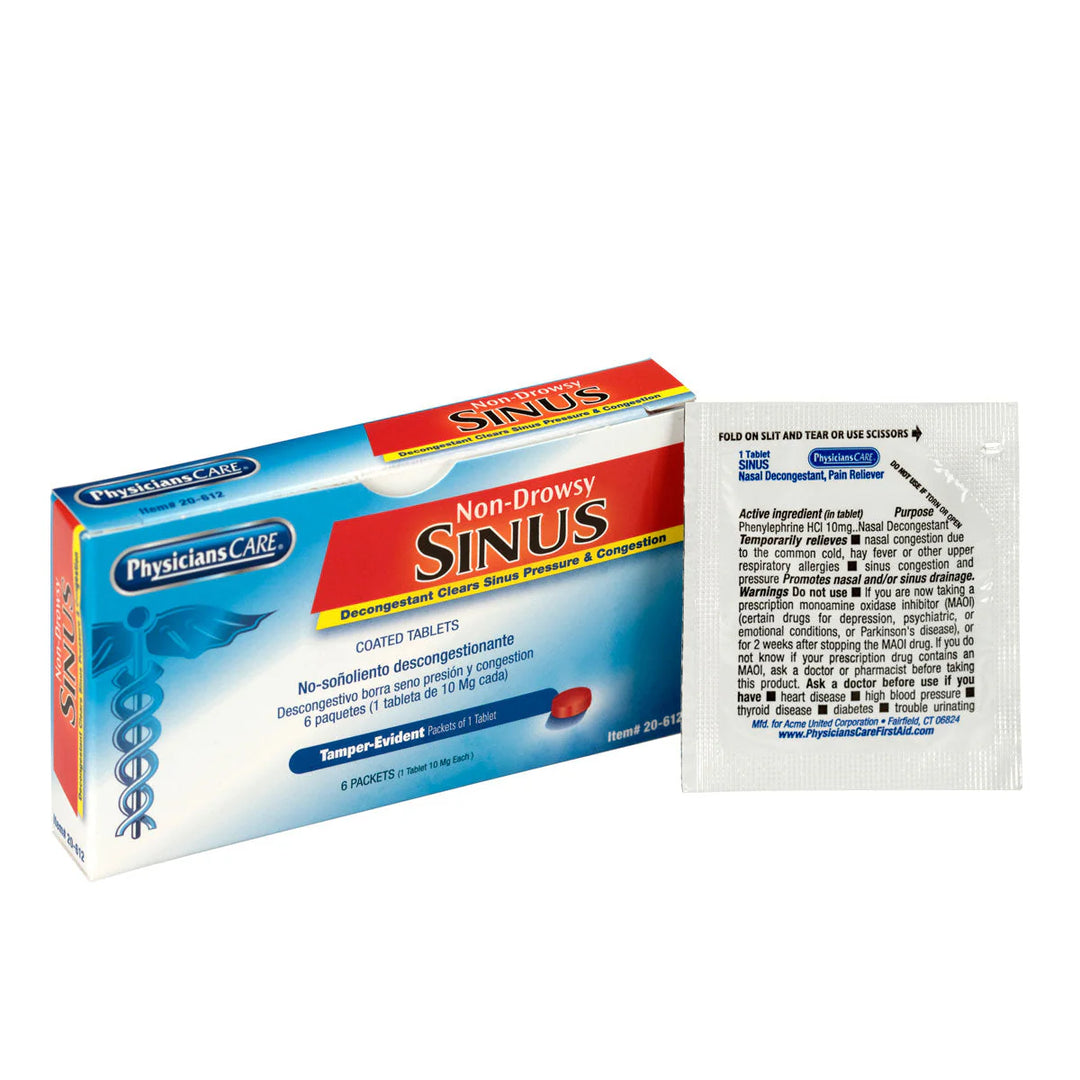 PHYSICIANSCARE® Sinus Decongestant Tablets – Non-Drowsy Relief Compare to Sudafed PE® Sinus Congestion