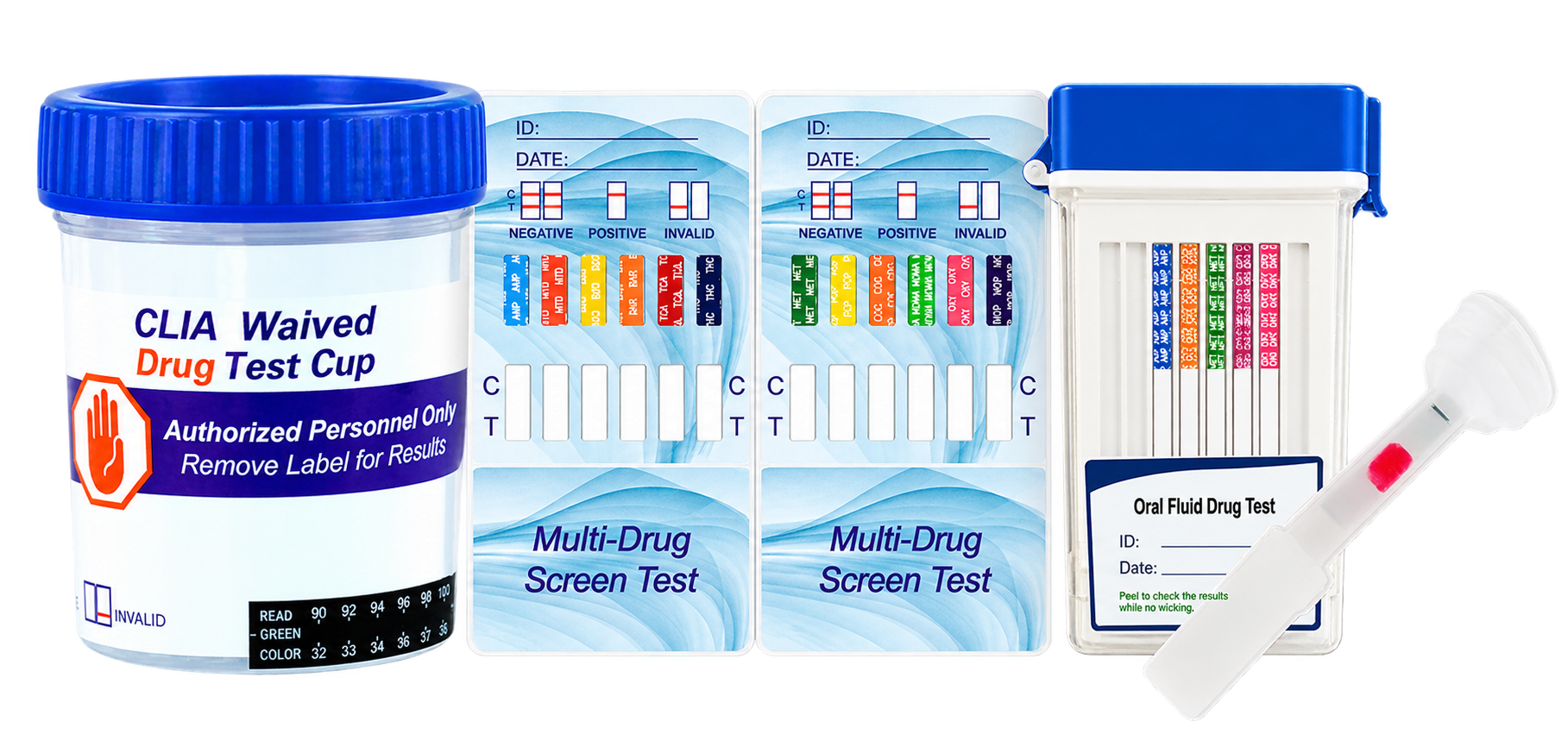 CLIA waived drug test cup, multi-drug screen tests, and oral fluid drug test kit