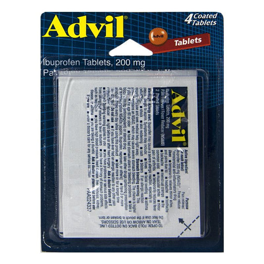 Advil® Ibuprofen Tablets – 4 Count, Case of 36 Packs