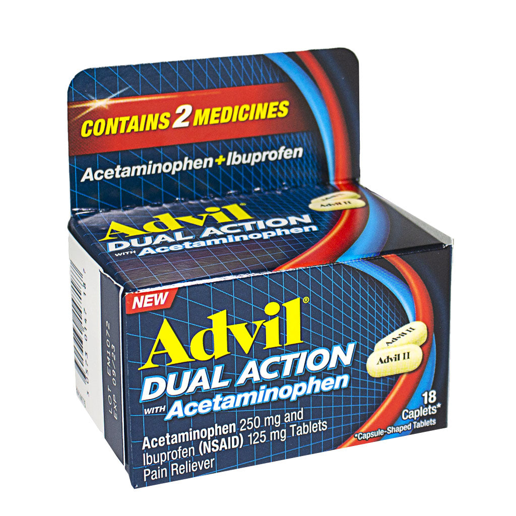 Advil Dual Action with Acetaminophen – Box of 18 wellness vending machine