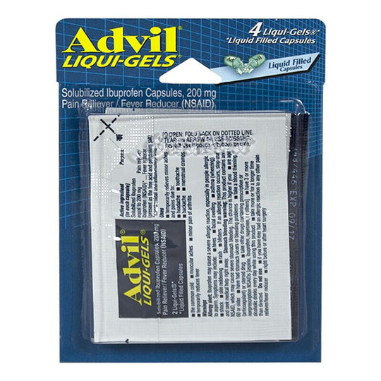 Advil® Ibuprofen Liqui-Gels Carded – 4 Count, Case of 36 Packs