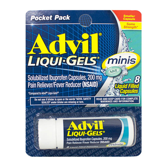 Advil® Liqui-Gels Minis – 8 Count Vial, Case of 36 Packs