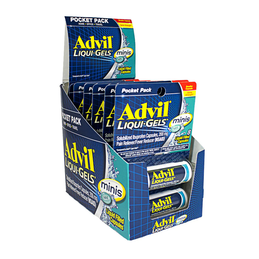 Advil® Liqui-Gels Minis – 8 Count Vial, Case of 36 Packs