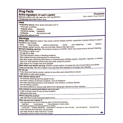 Aleve® Naproxen Sodium – 1 Tablet, Case of 50 Packs