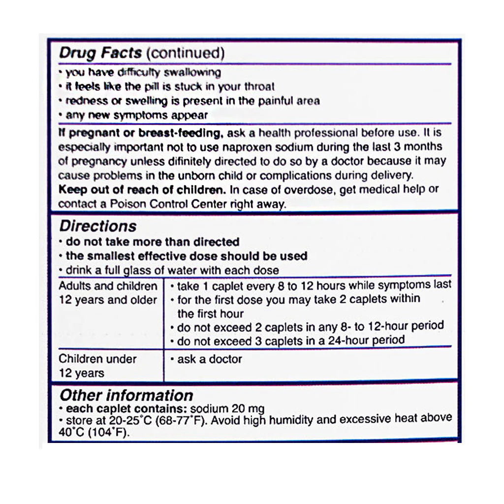 Aleve® Naproxen Sodium Tablets – 2 Count, Case of 36 Packs