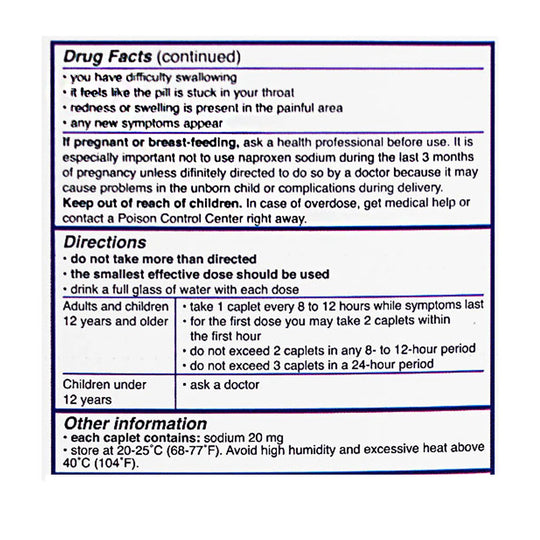 Aleve® Naproxen Sodium Tablets – 2 Count, Case of 36 Packs