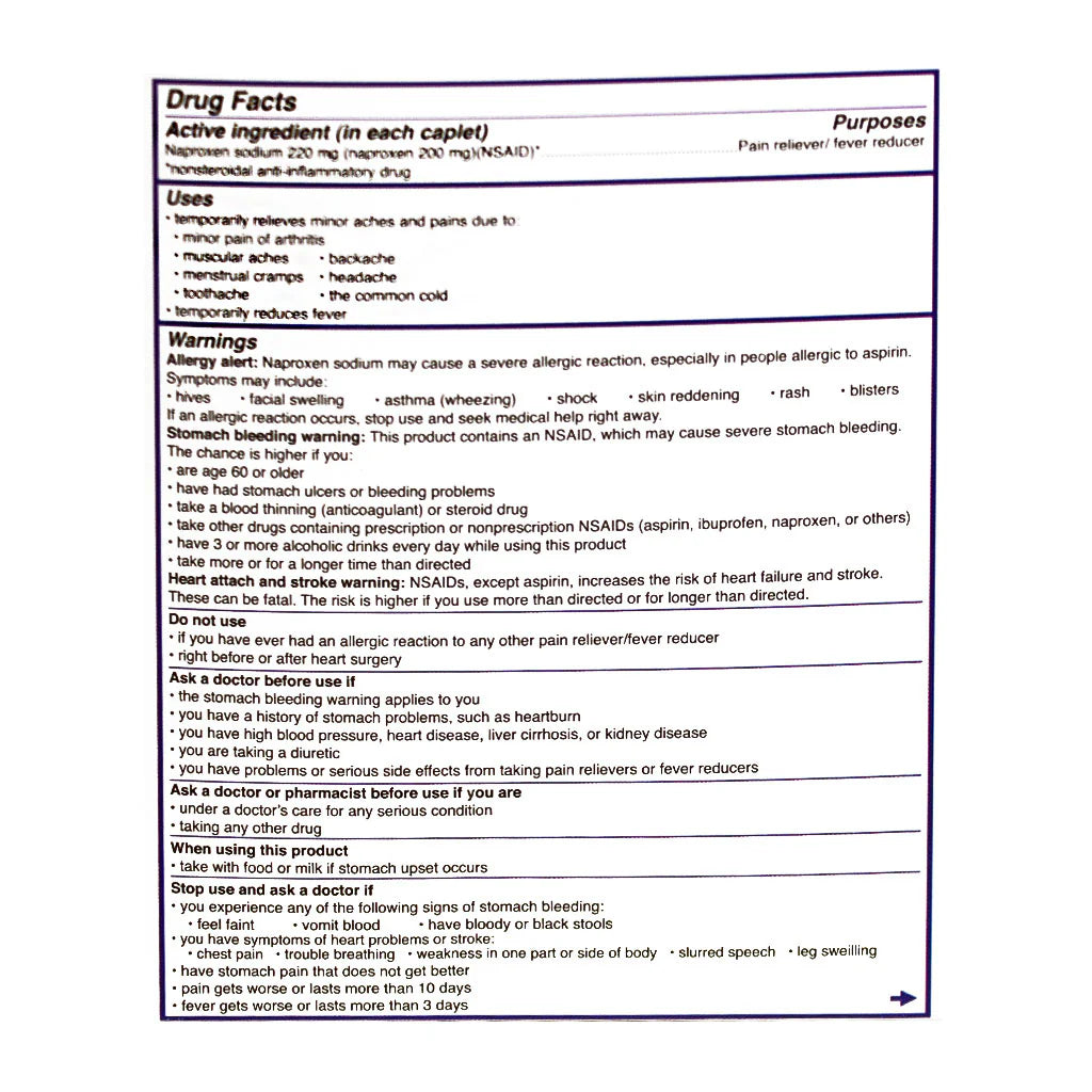 Aleve® Naproxen Sodium Tablets – 2 Count, Case of 36 Packs
