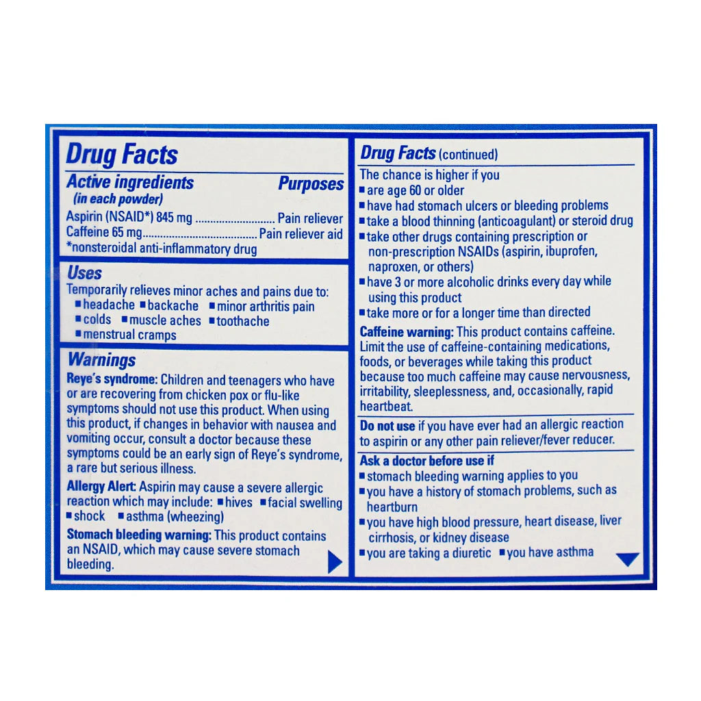 B.C.® Aspirin Powder – Pack of 2, Case of 36 Packs