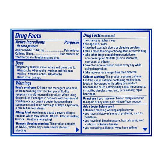 B.C.® Aspirin Powder – Pack of 2, Case of 36 Packs