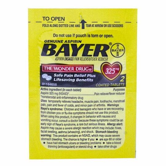 Bayer® Aspirin – Pack of 2, Case of 50 Packs