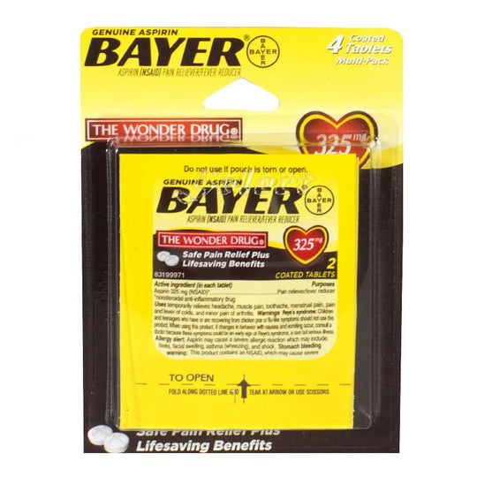 Bayer® Aspirin – Card of 4, Case of 36 Packs