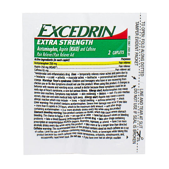 Excedrin® Extra Strength Headache – 2 Tablets, Case of 50 Packs